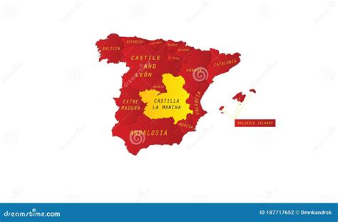 Castilla Community Outline Map Stock Vector Illustration Of