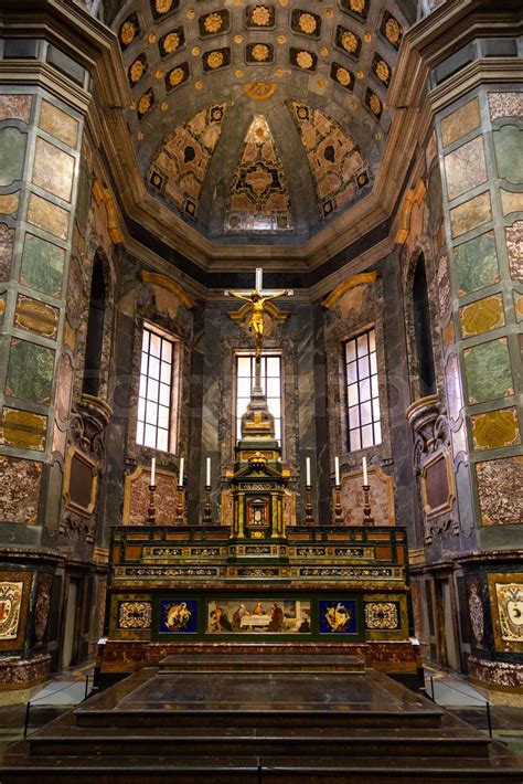 Medici Chapels interior - Cappelle Medicee. Michelangelo Renaissance ...