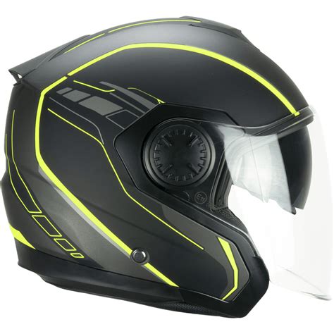 Casco Moto Jet Ska P Dh Tour Race Grafite Giallo Fluo Satinato Vendita