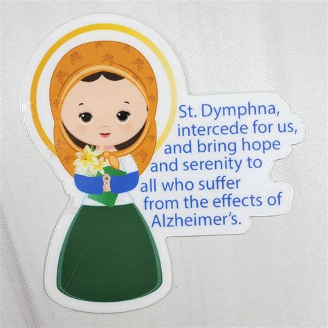 St Dymphna Vinyl Stickers Kidderbug Kreations Catholic Saints