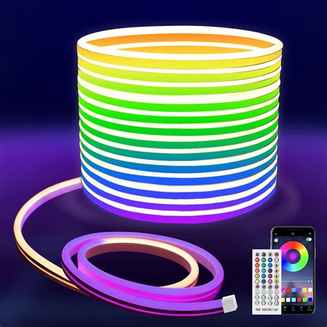 Mmeevt Led Rope Lights Ip Waterproof M Rgb Neon Led Strip Light