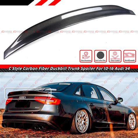 For 10 16 Audi S4 Sedan Cat Style Highkick Real Carbon Fiber Trunk