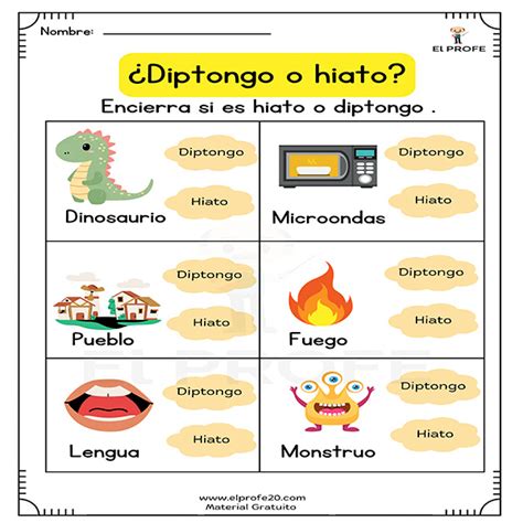 Ejercicios De Hiato Y Diptongo