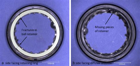 Photomacrographs Of The No 2 Bearing Outer Race Pieces Of The Ball