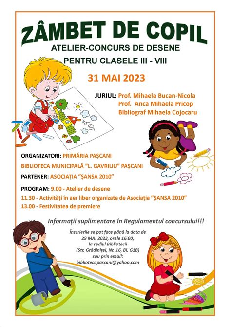 Concurs de desene de Ziua Copilului la Biblioteca Municipală din