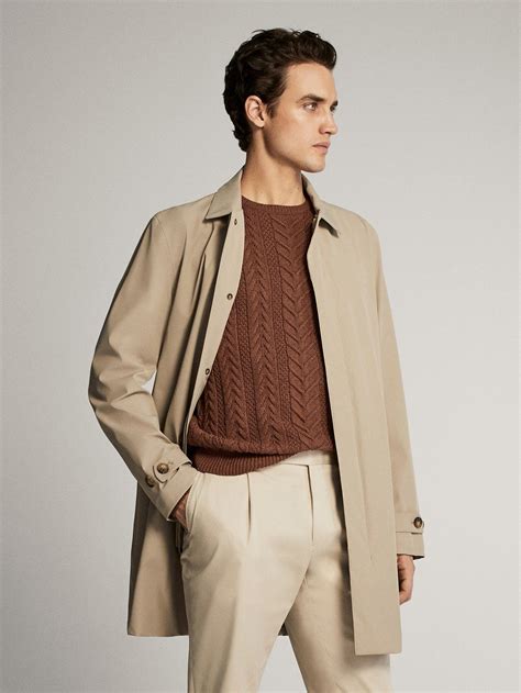 Massimo Dutti HOMBRE GABARDINA TÉCNICA BEIGE L Combinar ropa