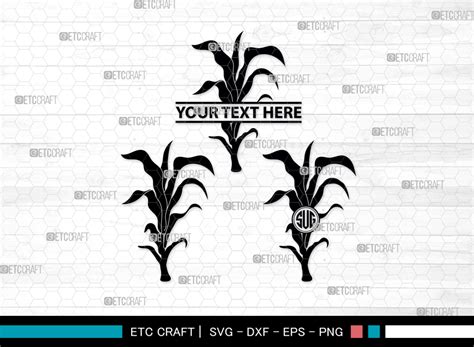 Corn Stalk SVG Monogram Corn Silhouette Graphic By ETC Craft Store