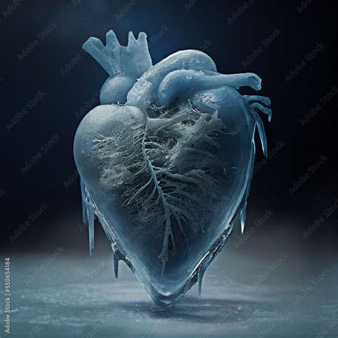 Frozen Heart Made Of Ice Anatomically Correct Ice Heart Generated Art