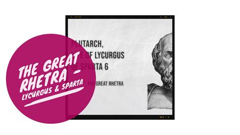 The Great Rhetra Plutarch Lycurgus And Sparta Youtube