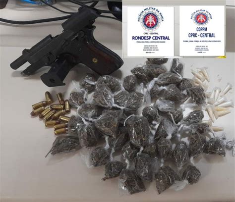 Adolescente é apreendido pistola maconha e cocaína em Salvador