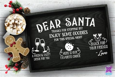 Dear Santa Tray SVG Christmas Tray Graphic By Rumi Design Creative