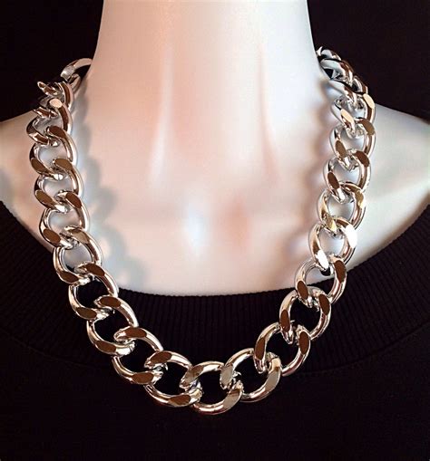 Chunky Chain Necklace Extra Large Silver Chunky Chain Etsy