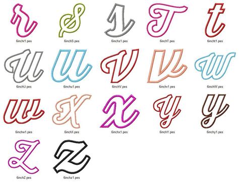 Sporty Script Applique Machine Embroidery Font Alphabet 3 Etsy