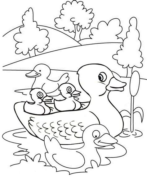 7 Fun Duck And Ducklings Coloring Pages For Children Coloring Pages