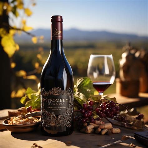 Premium Ai Image A Bottle Of Rose Wine Sits On A Table With Grapes