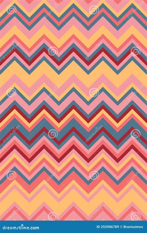 Colorful Herringbone Chevron Texture Zigzag Pattern Abstract Geometric