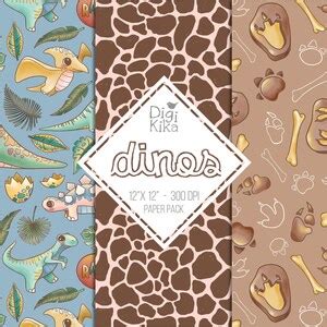 30 Dinosaur Digital Papers Dinos Digital Scrapbook Papers Etsy