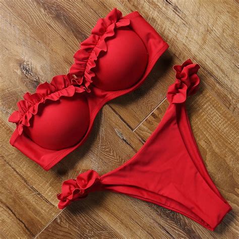 Sexy Women Bikini Brazilian Swimsuit Push Up Bra Bikini Set Two Piece