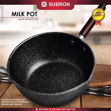 Jual SUBRON Panci Susu Hitam Anti Lengket Tebal Iron Lapis Teflon 16cm