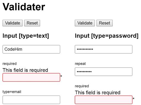 Jquery Form Validation On Submit Validator Codehim