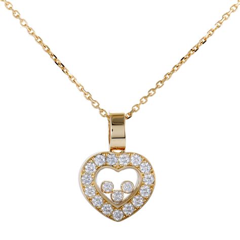 Chopard Happy Diamonds K Yellow Gold Full Diamond Pave Heart Pendant