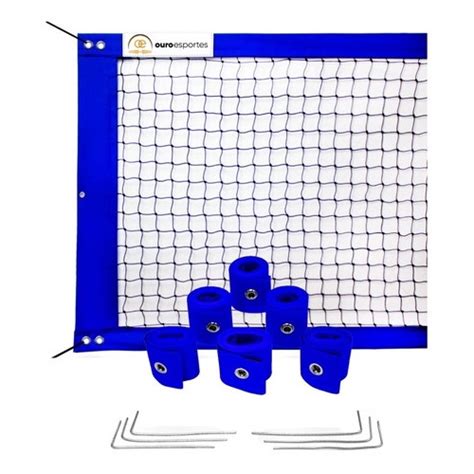 Kit Beach Tennis Rede Oficial Marcação Quadra 8x16m Azul Submarino