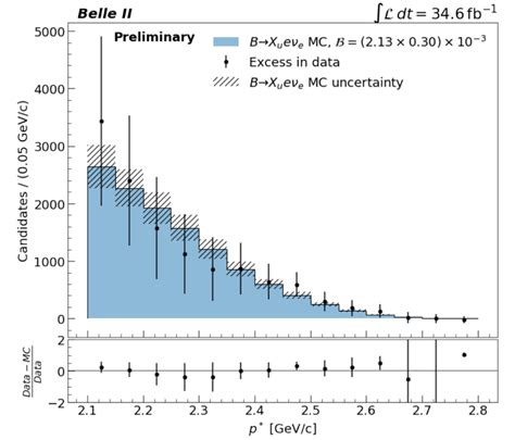 The Background Subtracted Lepton Momentum End Point Spectrum Where The