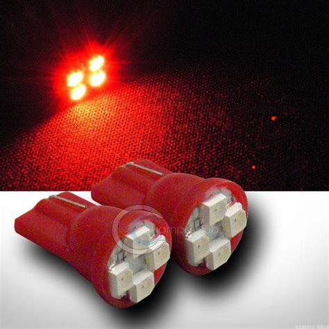 Buy 2pc Super Red T10 Wedge Base 4 3528 SMD LED Parking Turn Signal