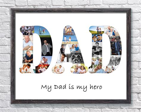 Personalized Fathers Day Gift From Daughter Dad Photo Collage Etsy