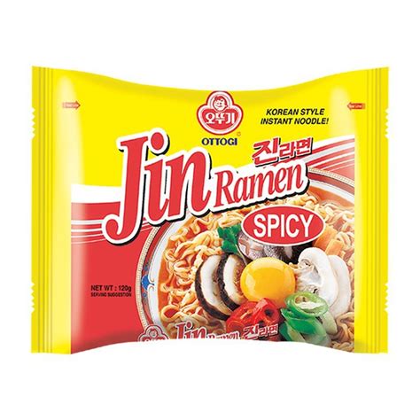 KKV Ottogi Jin Ramen HOT Pork Mie Instant Noodle 120g Shopee