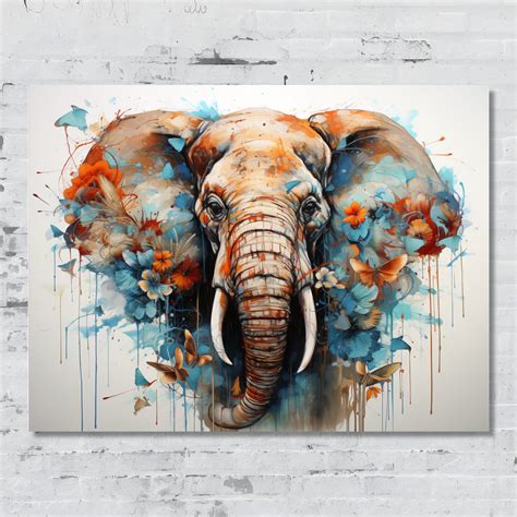 Blumen Elefant 45x60 Cm 18x24 Aluminiumdruck In 2024 Urban