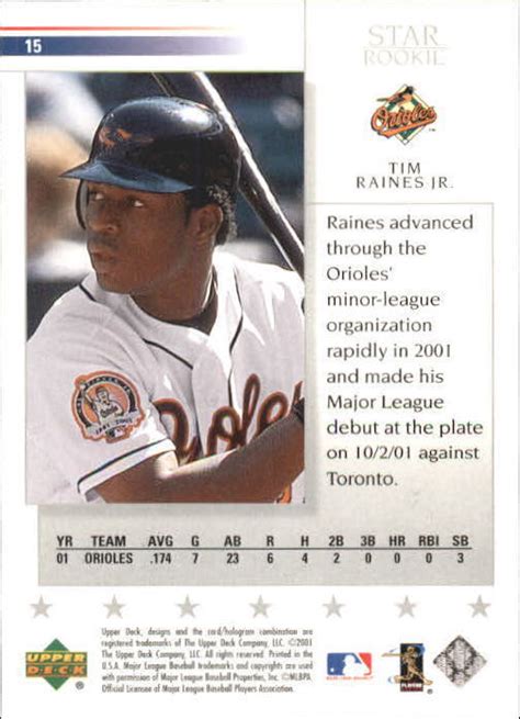 Upper Deck Baltimore Orioles Baseball Card Tim Raines Jr Sr