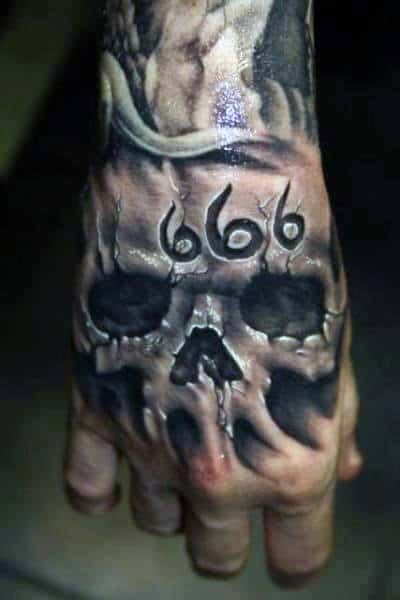 80 Skull Hand Tattoo Designs For Men Manly Ink Ideas