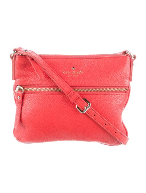 Kate Spade New York Textured Leather Crossbody Bag Red Crossbody Bags Handbags Wka286704