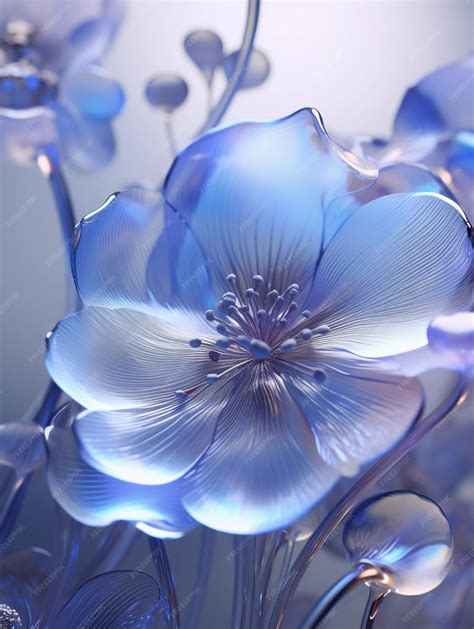 Premium AI Image | Translucent Flowers with Metallic Sheen