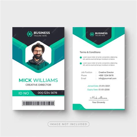 Premium Psd Modern And Clean Company Employee Id Card Template