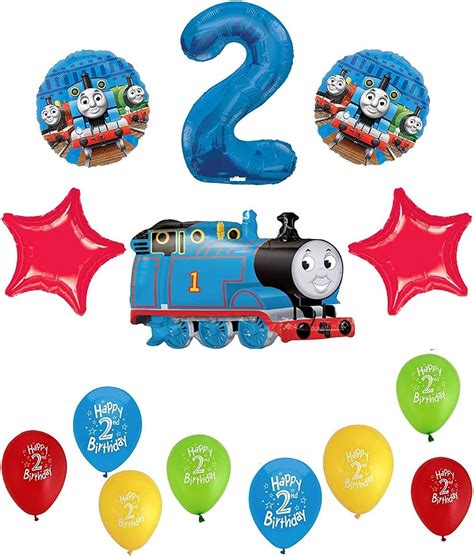 Thomas The Tank Engine Train 2nd Happy Birthday Balloon Set Uk Toys And Games