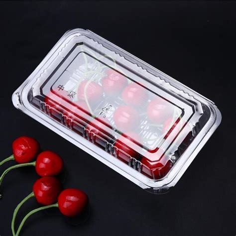 Disposable Pet Hinged Clamshell Food Vegetable Fruit Packaging