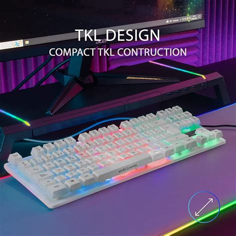 Clavier Mars Gaming Mk Tkl Rgb Blanc Mk Wfr