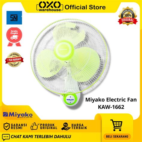 Jual Miyako Kipas Angin KAW 1662 Electric Fan Wall Dinding Low Watt