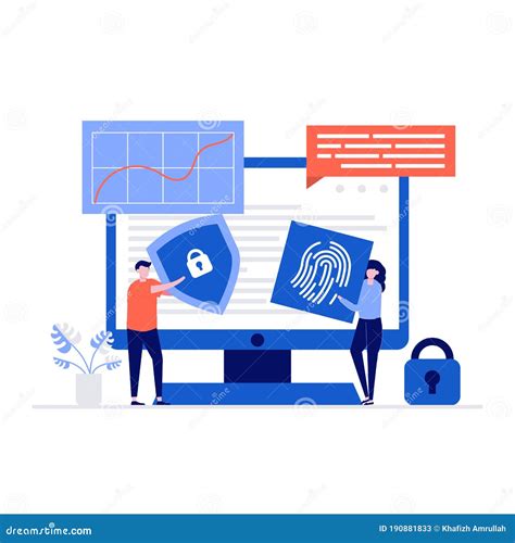 Cyber Security Vector Illustration Concept With Characters Data