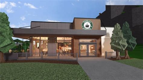 Starbucks In Bloxburg In 2024 Cafe Exterior Restaurant Layout Cafe Floor Plan