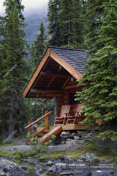 Cabin In Woods At Lake Ohara In Yoho National Park British Columbia