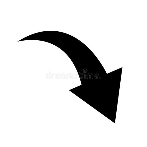 Sharp Curved Arrow Icon Vector Black Rounded Arrow Direction Pointer