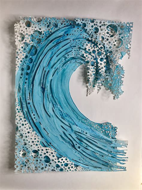 A Wave Yupo Paper Art Paper Collage Art Paper Art