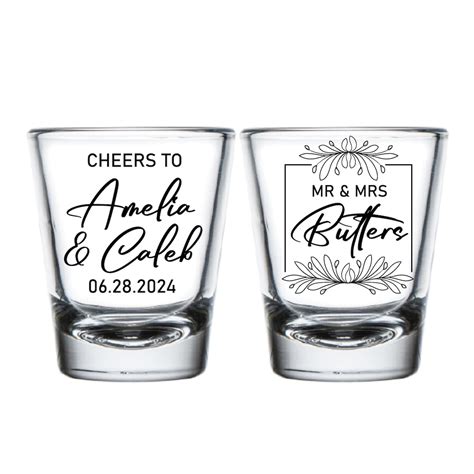 Custom Cheers Shot Glasses Custom Wedding Shot Glasses Personalized Wedding Shot Glasses