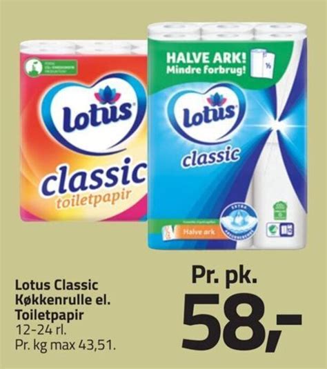 Lotus Classic K Kkenrulle El Toiletpapir Tilbud Hos Fleggaard