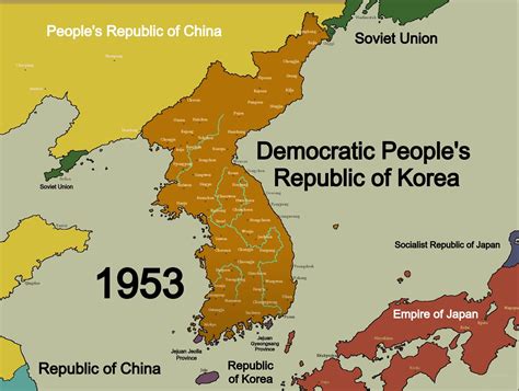 Korea And Neighbors Following The Ceasefire R Imaginarymaps