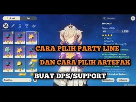 Cara Pilih Party Line Dan Cara Pilih Artefak Buat Dps Support Genshin