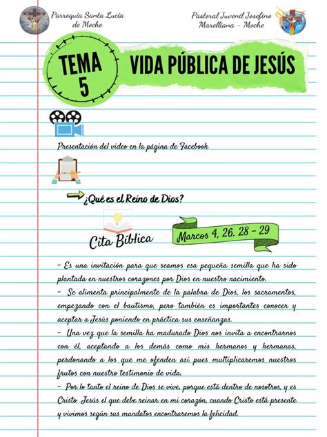 Tema 5 Vida Publica De Jesús Pdf Jesús Cristo Título